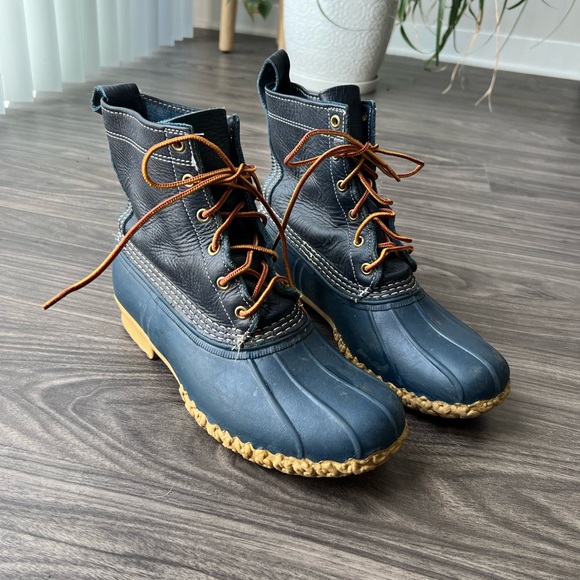 L. L. Bean Navy Duck Boots - Picture 1 of 9